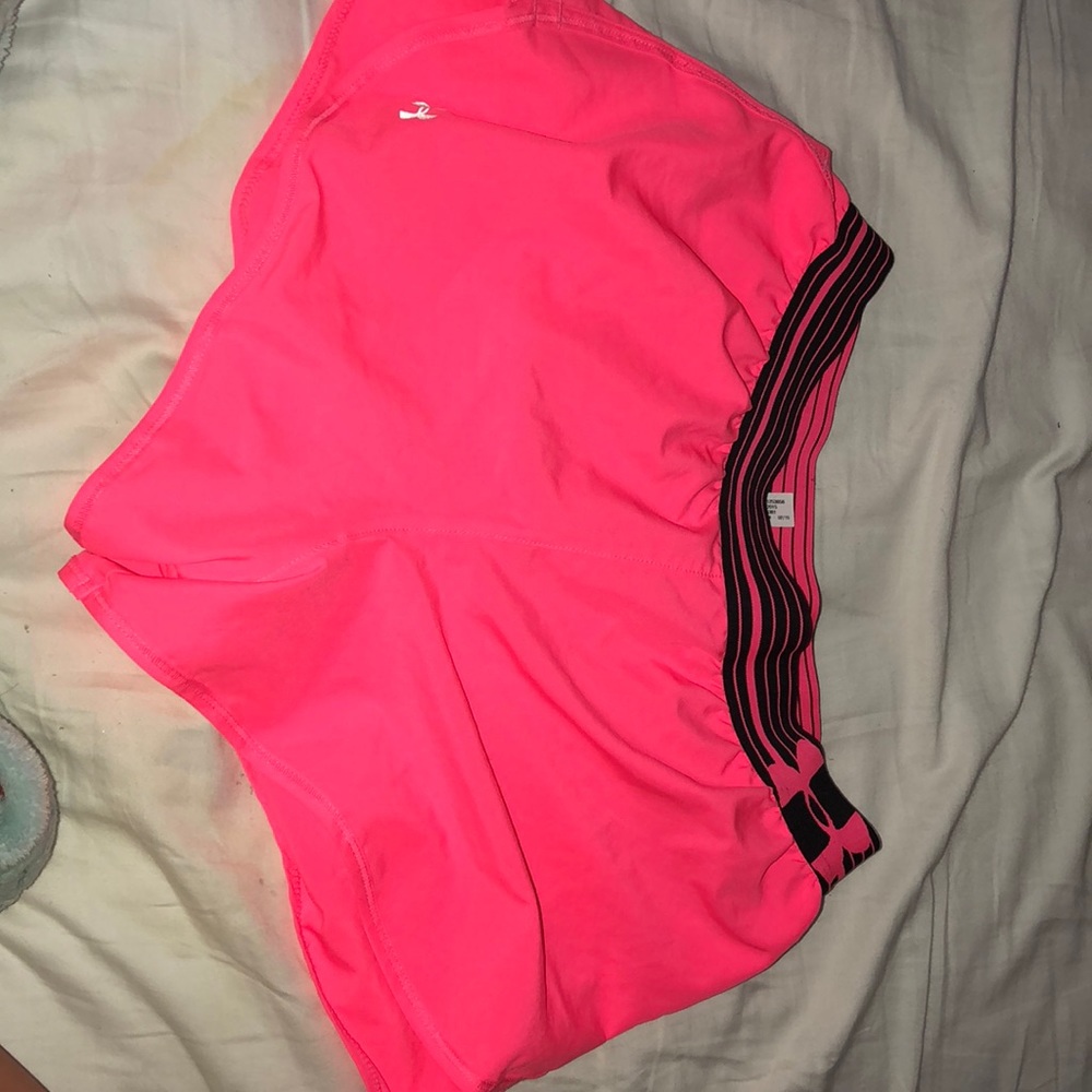 Under armour pink running shorts